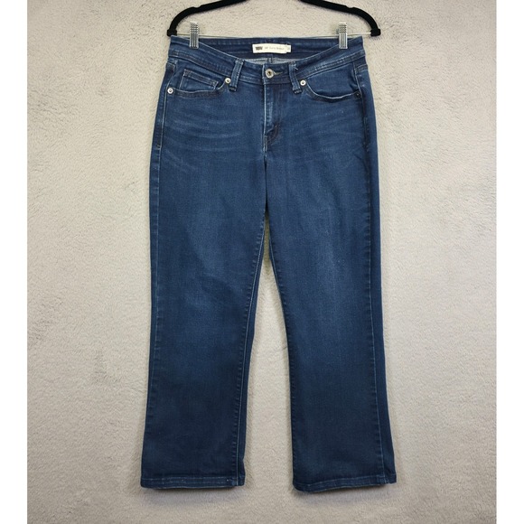 Levis Jeans Womens 10 Blue  529 Curvy Bootcut Mid Rise Dark Wash Stretch Western - Picture 1 of 11